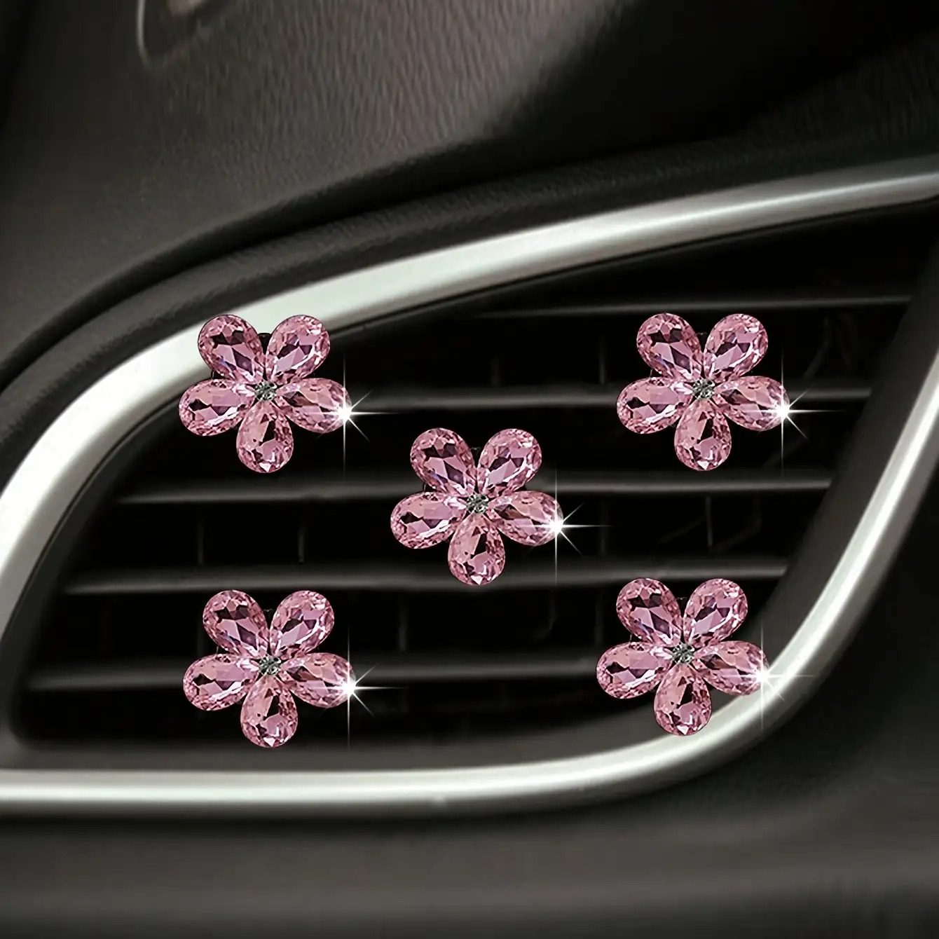 Car Accessories Evil Eye - 5 szt. Błyszczące Kryształowe Kwiatowe Klipsy