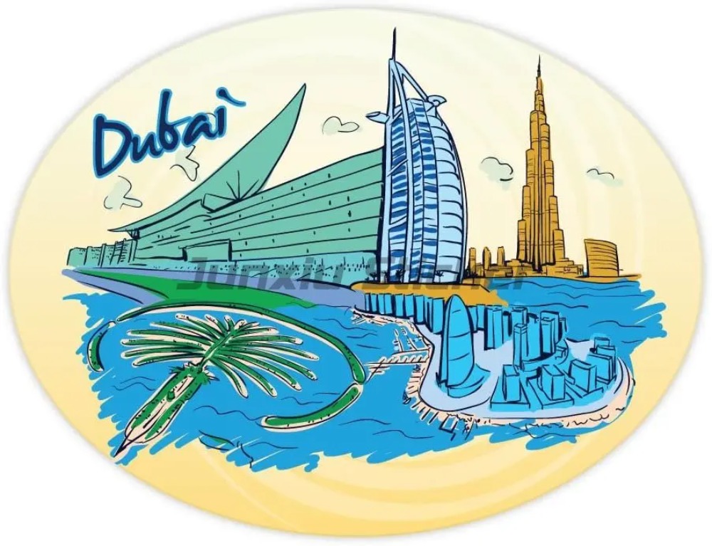 Car Accessories Dubai - Flaga Dubaju Winylowa Naklejka na Motocykl