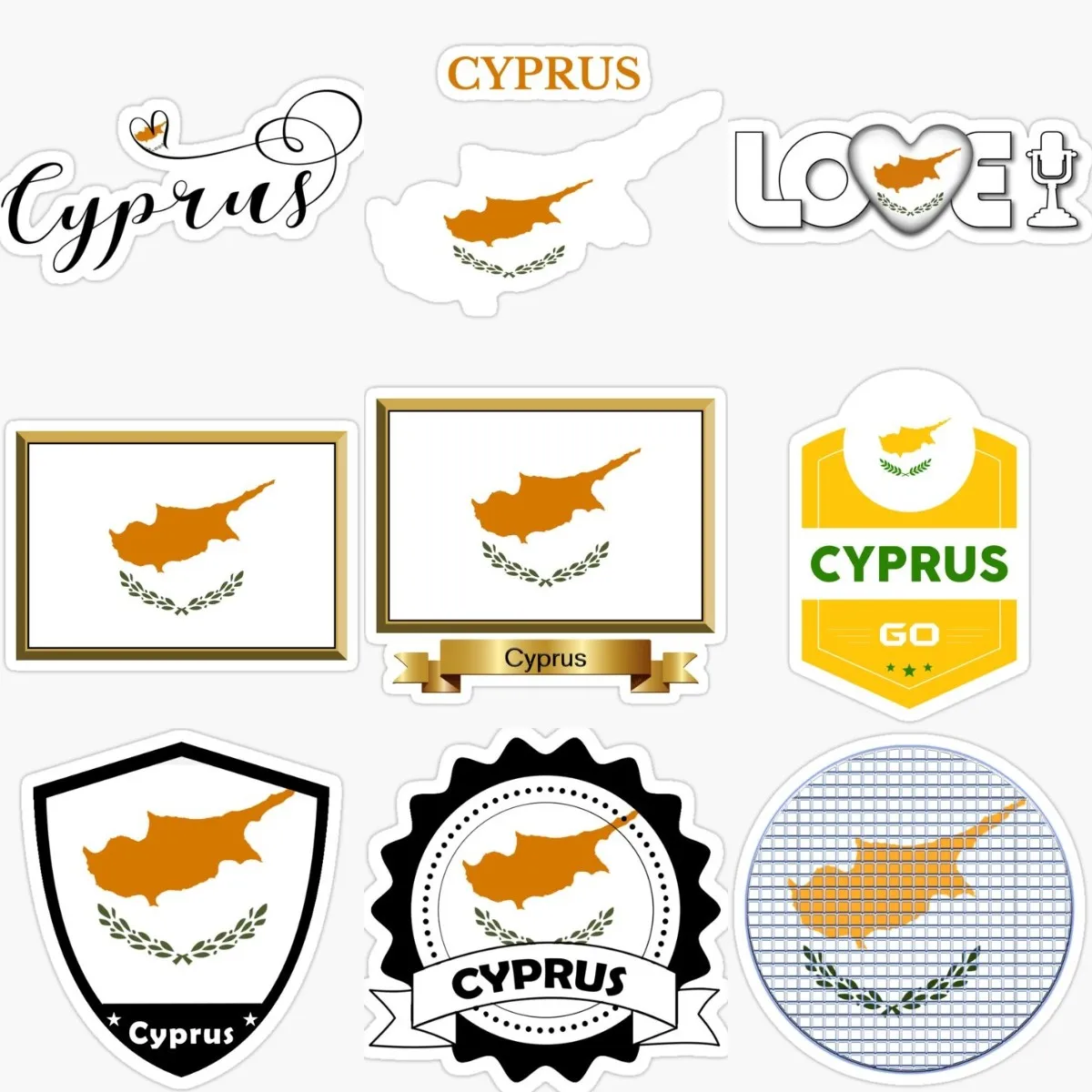 Car Accessories Cyprus - Kreatywne naklejki z mapą Cypru z